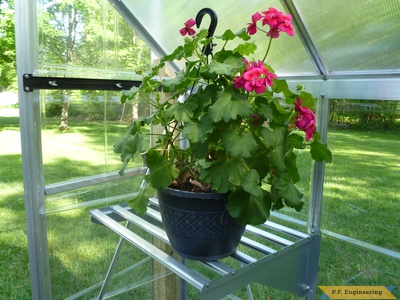 corner mounted shelf unit.palram 6x10 greenhouse project