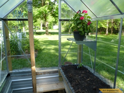 starting to use the planting bed.palram 6x10 greenhouse project