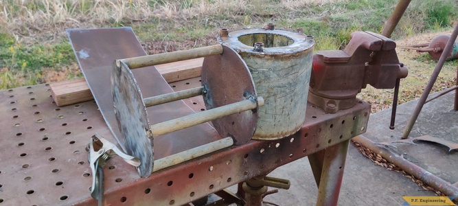 Don A. and his Wheelhorse 310-8 loader in Thibodaux, LA making some wheel weights